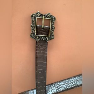 Boho/Western style Brown leather belt vintage